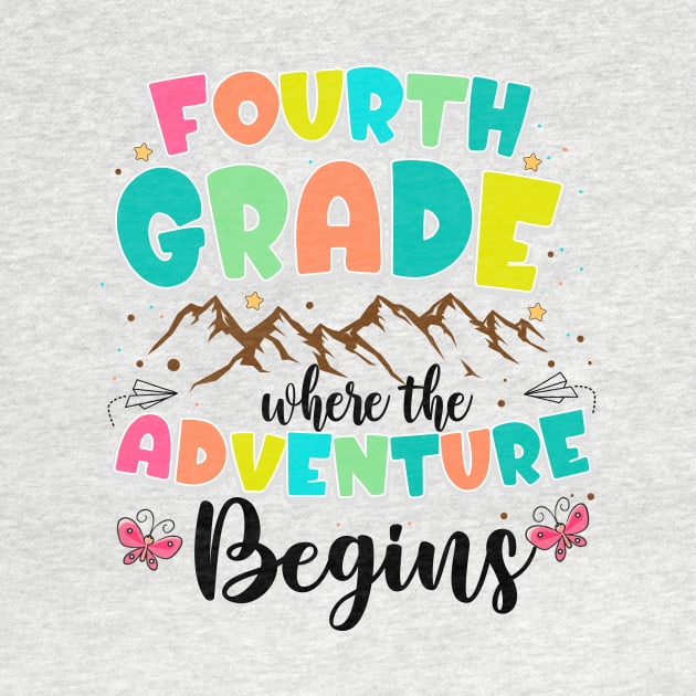 4th Grade Where The Adventure Begins Back To School Teacher by Sky full of art